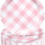 48 Pzas Platos Papel Cuadros Vichy Rosa 7pulg Fiesta