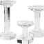 Set 3 portavelas cristal cónico para mesa fiestas 4-8pulg