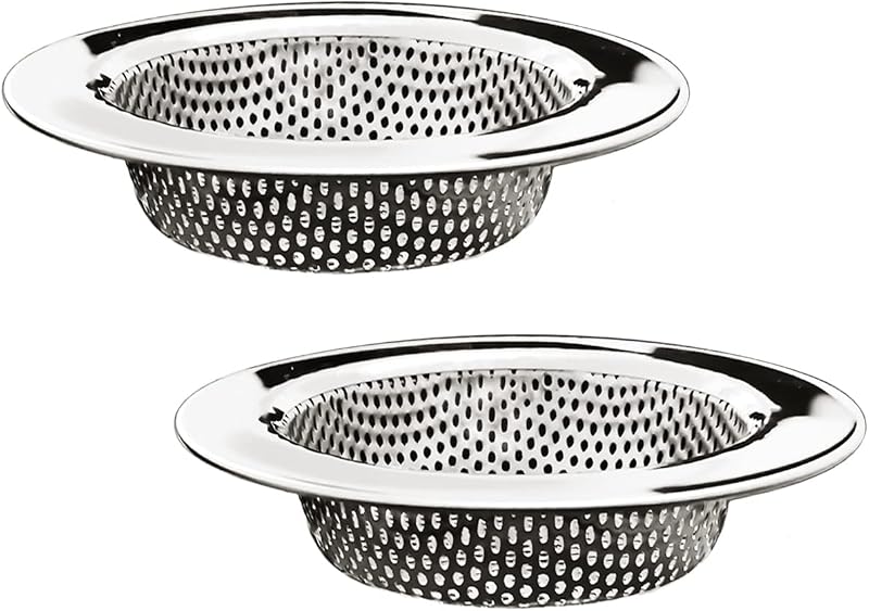 2 Coladores Acero Inox 4.5pulg para Fregadero