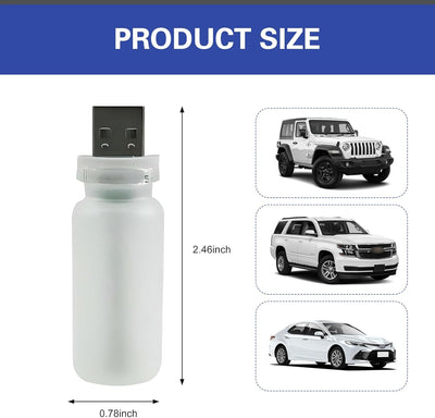 Lámpara nocturna USB en botella vidrio esmerilado luz azul