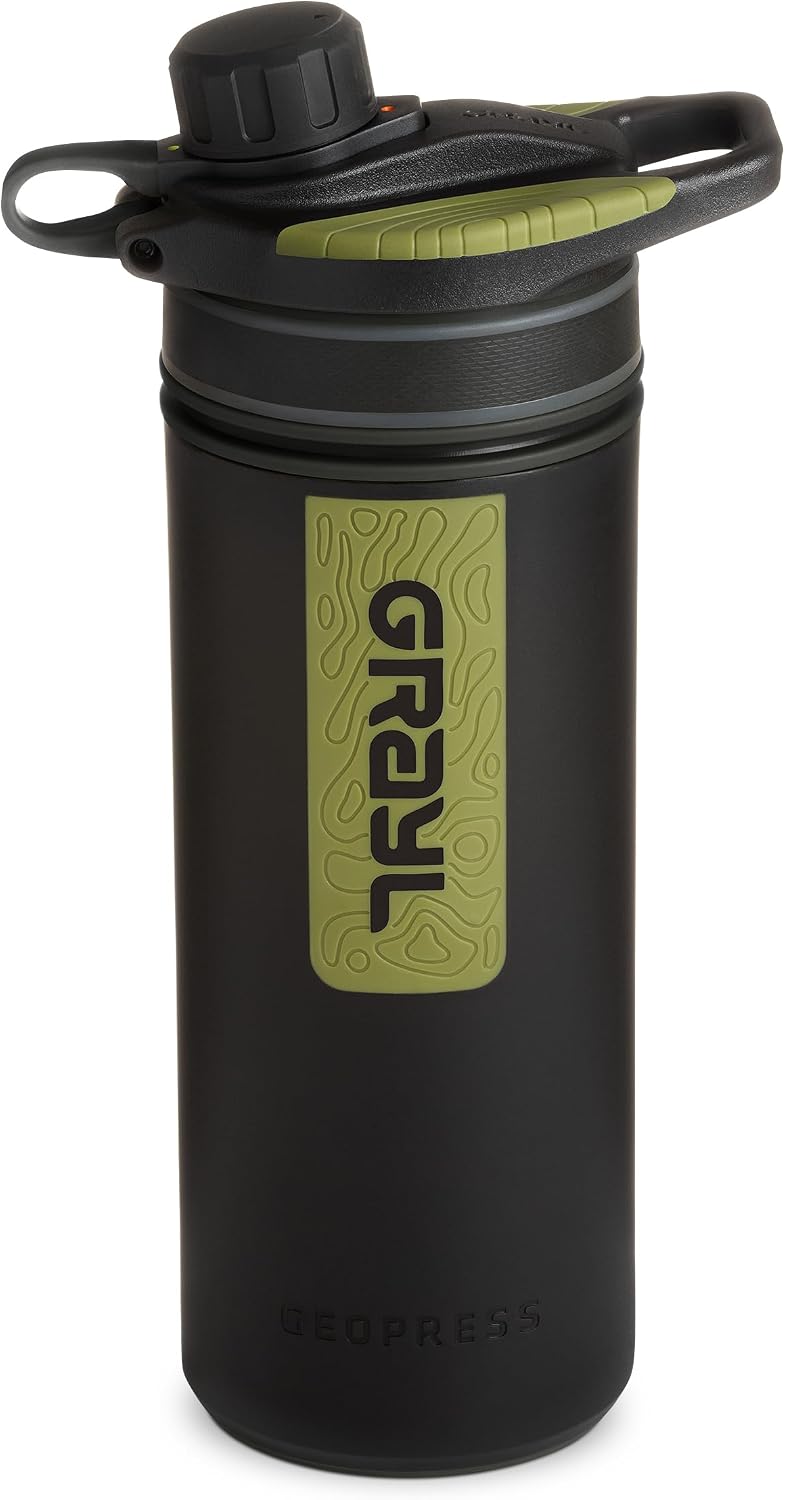 Botella purificadora agua 24oz camuflaje negro
