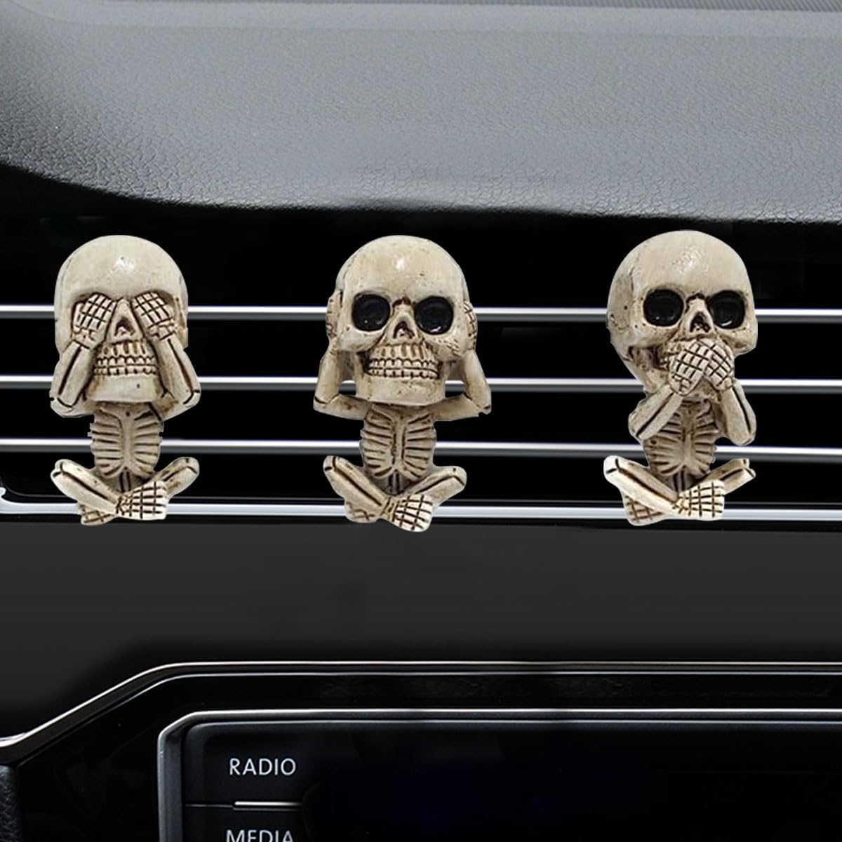 Ambientador Halloween calavera para automóvil clip ventilación