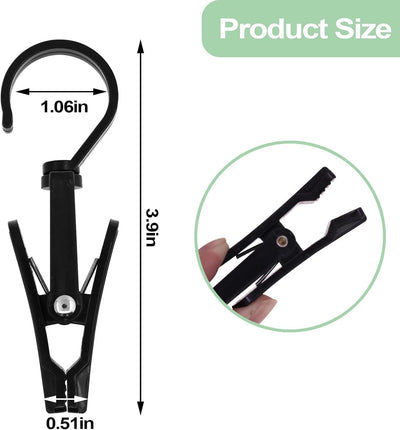 15 Ganchos Giratorios Plástico para Colgar Ropa Sucia Negro