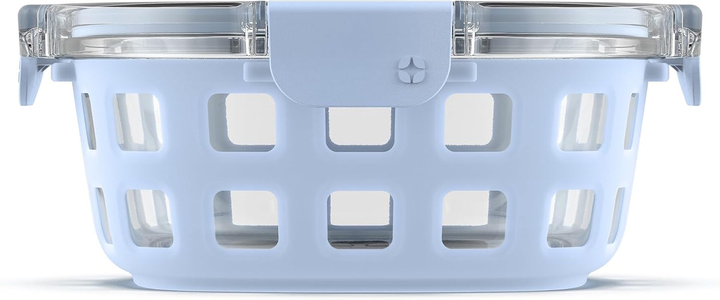 Recipiente vidrio 4 tazas con tapa sin BPA apto microondas
