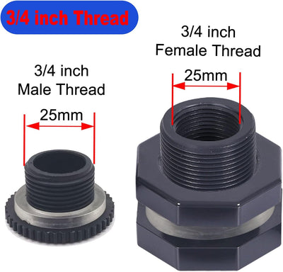 Kit montaje barril lluvia 4 pzas 3/4" con tapones
