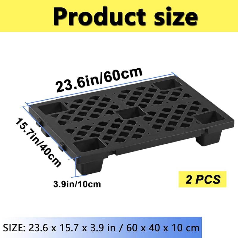2 Paletas Plástico Almacenamiento Sótano Impermeable