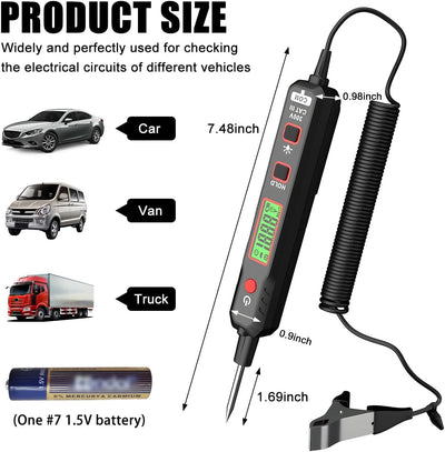 Probador circuito automotriz 0.8-100V con sonda y bolígrafo