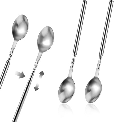 2 Cucharas Acero Inox Telescópica 8.7-25.5pulg Barbacoa