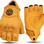 Guantes motocicleta cuero sin dedos verano hombre