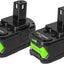 2 Baterías 6.0A comp Ryobi 18V ONE PCL235B PCL430B