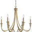 Candelabro redondo 6 luces 360W oro miel 32x28pulg