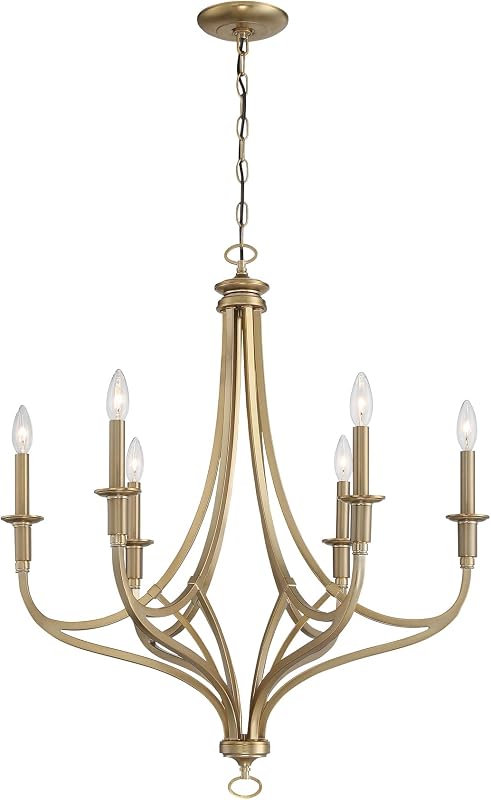 Candelabro redondo 6 luces 360W oro miel 32x28pulg