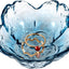 Bandeja cristal azul con flores para anillos y decoración