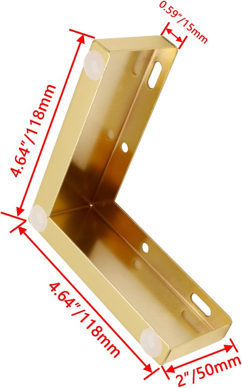 Patas sofá metal L 2pulg color dorado 4 pzas