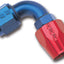 Extremo manguera 90 grados aluminio anodizado rojo/azul