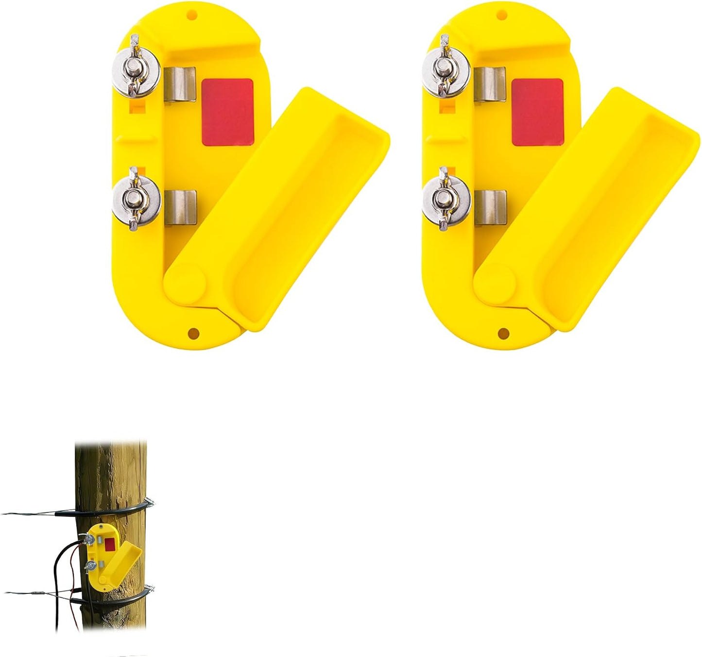 Interruptor corte eléctrico cerco plástico amarillo pack 2