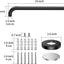 2 Barras Regadera 24pulg Negro Mate Acero Inox Soporte