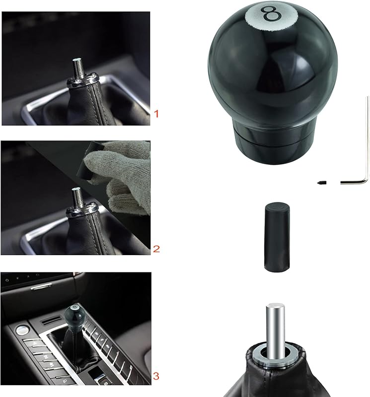 Pomo palanca cambios metal con 3 adaptadores para autos manuales