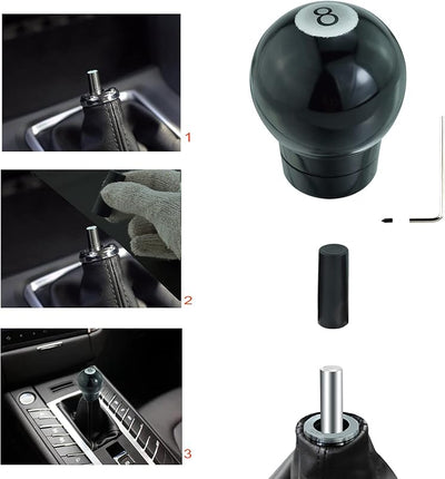 Pomo palanca cambios metal con 3 adaptadores para autos manuales