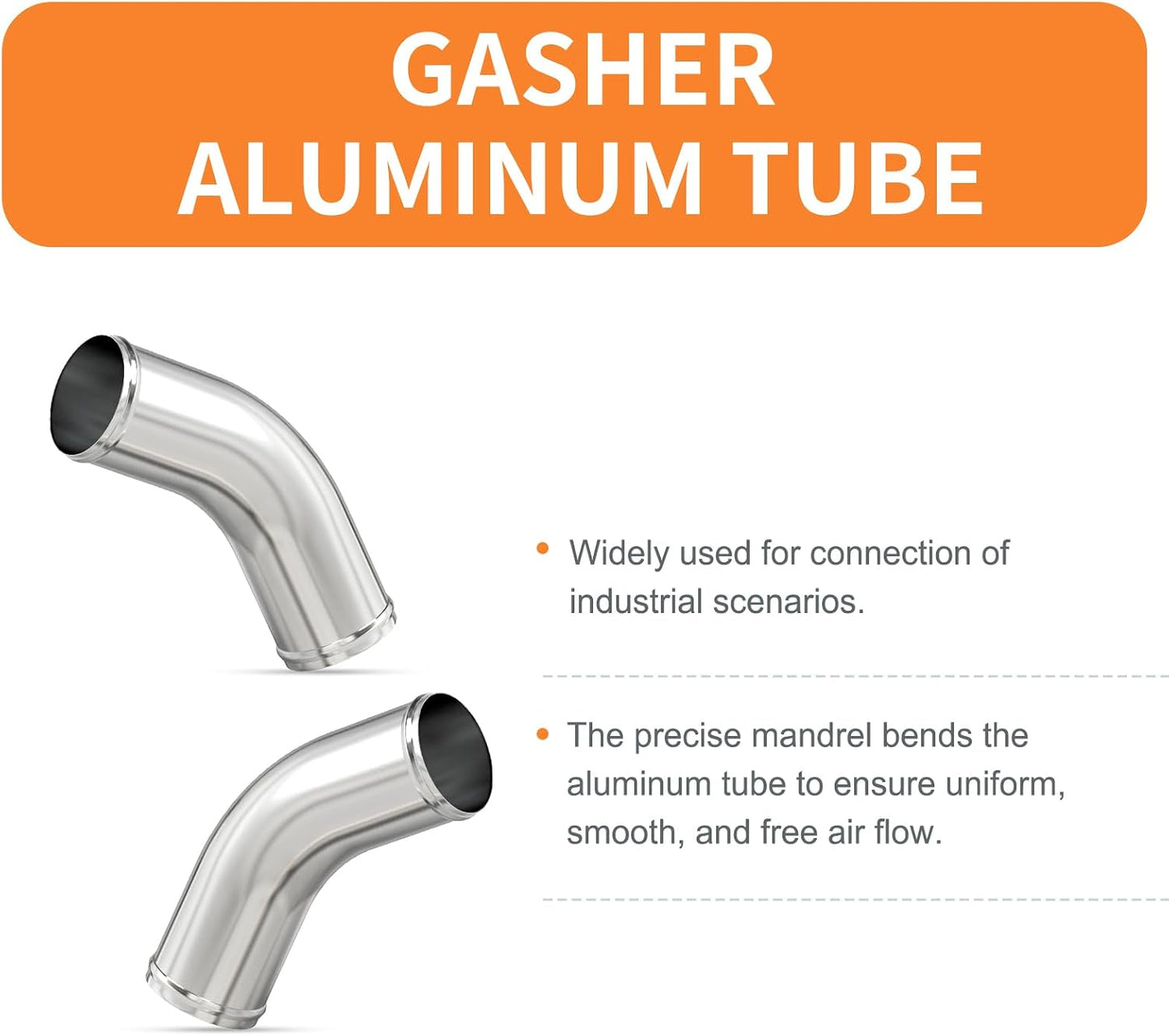 Tubo aluminio 45 grados para interenfriador 3" OD