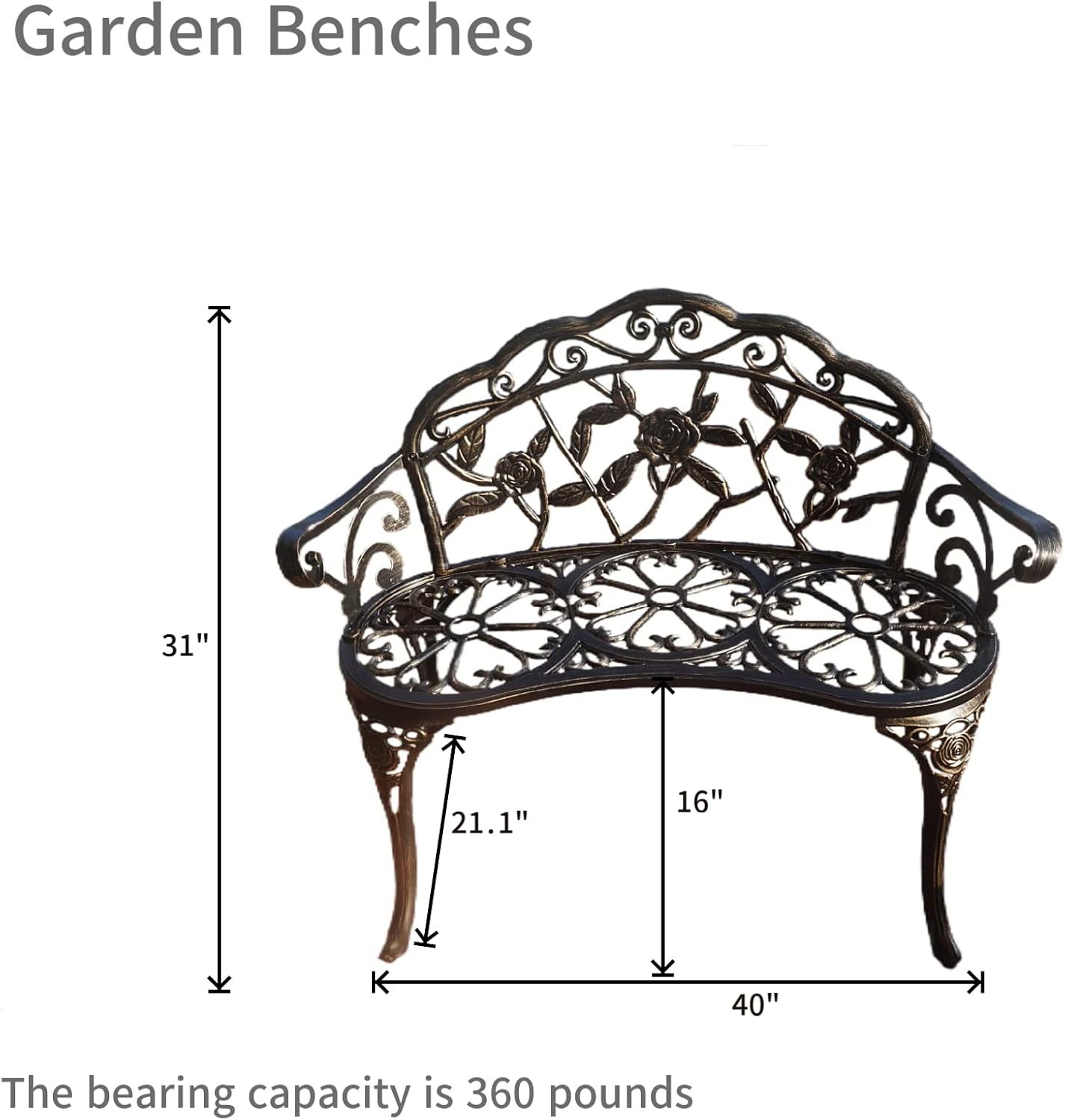 Banco jardín aluminio rosa para terraza balcón