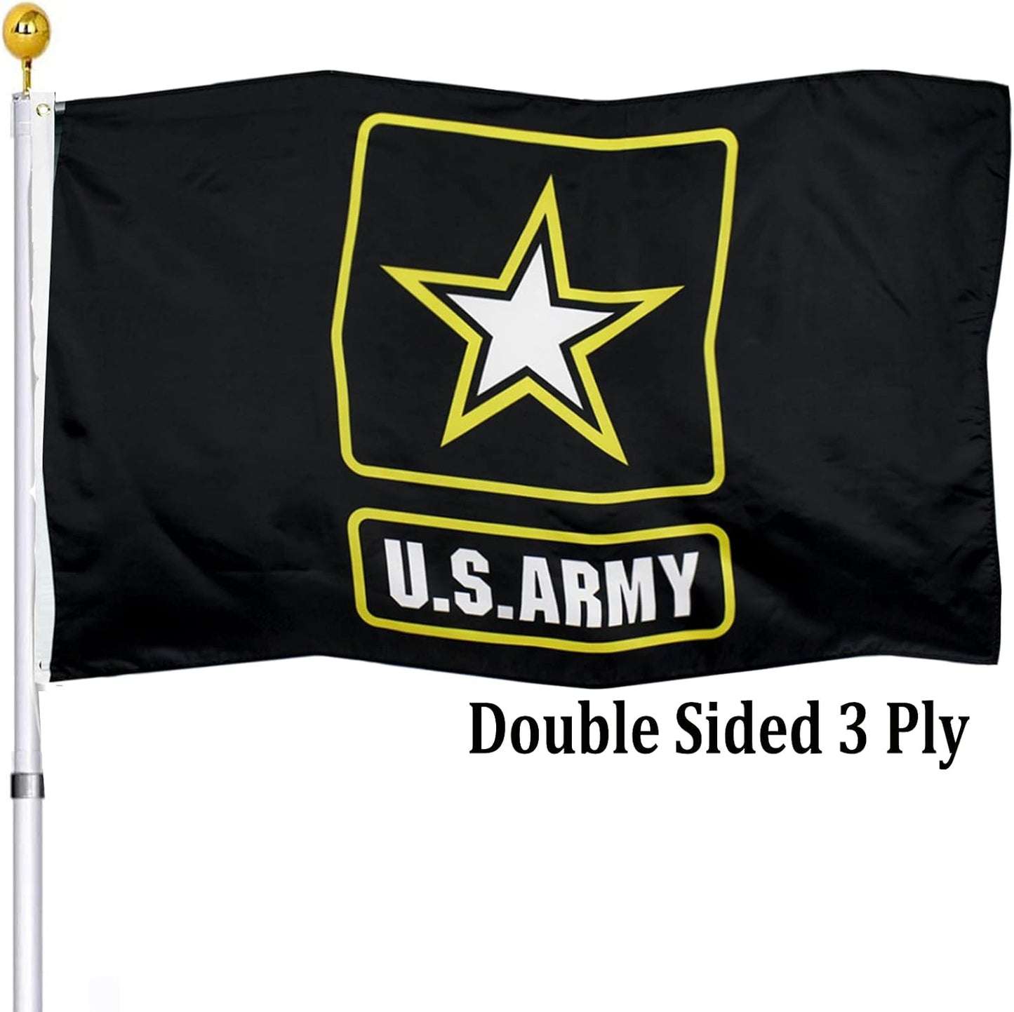 Bandera militar EE.UU. 3x5 doble cara resistente para pared