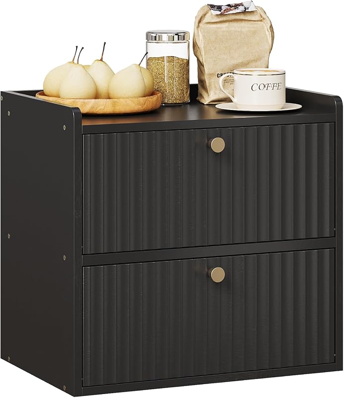 Caja pan encimera cocina bambú doble capa negro