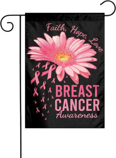 Bandera rosa conciencia cáncer mama 12x18pulg doble cara decoración