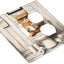 Placa interruptor dúplex gato naranja madera decorativa