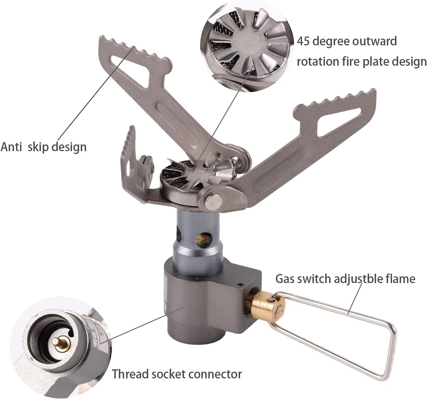 Estufa mochilero portátil titanio 0.92oz quemador gas