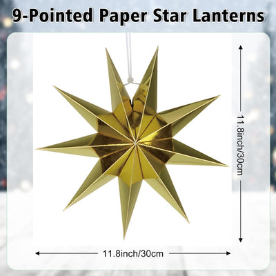 5 Linternas papel estrella 11.8pulg colgantes navidad