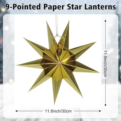 5 Linternas papel estrella 11.8pulg colgantes navidad