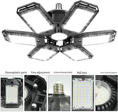 Luz LED garaje 15000 lúmenes 6500K set 4