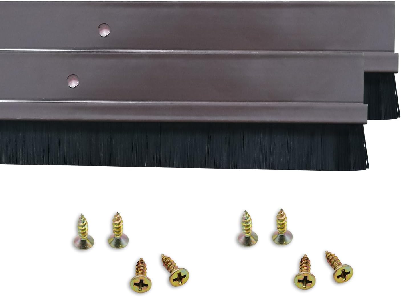 Soporte puerta forma H aluminio cepillo nylon 0.6pulg