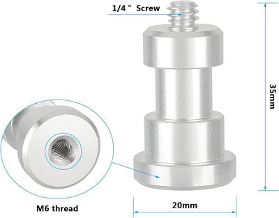 Adaptador rosca M6 1/4-20 para soporte pared 2 pzas