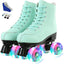 Patines cuero PU tipo botín doble fila para mujer y hombre