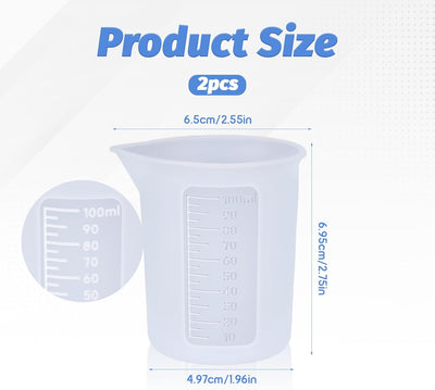 2 Vasos Detergente 3.4oz Silicón Reutilizables Antiadherentes
