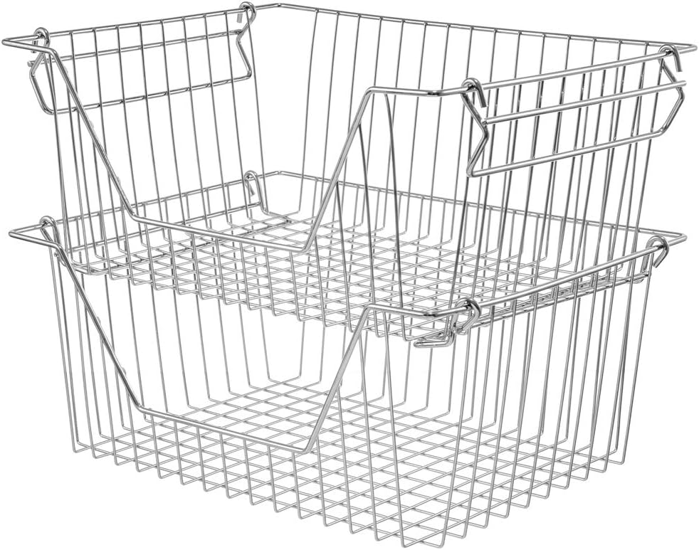 Cestas metal apilables para frutas verduras y congelador
