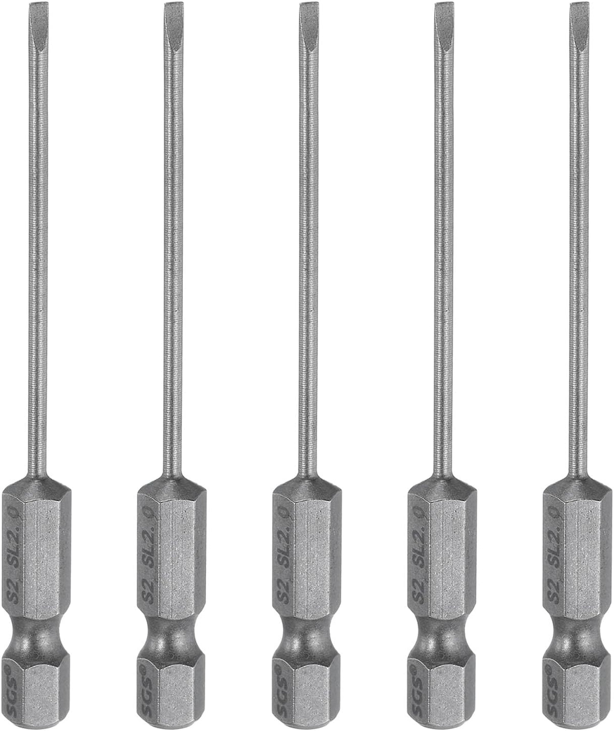 5 Puntas Destornillador Magnéticas SL2 1/4pulg Acero
