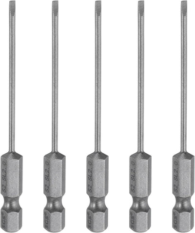 5 Puntas Destornillador Magnéticas SL2 1/4pulg Acero