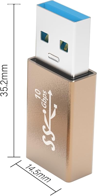 3 Pzas Acoplador USB 3.0 Macho a Hembra Color Dorado