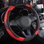 Funda volante coche cuero sintético transpirable 15pulg rojo