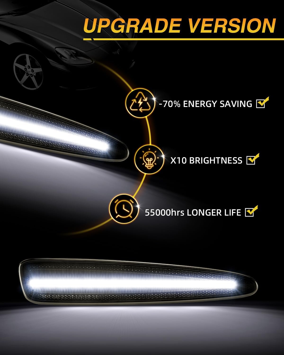 Luces LED blancas para Corvette parachoques pack 2