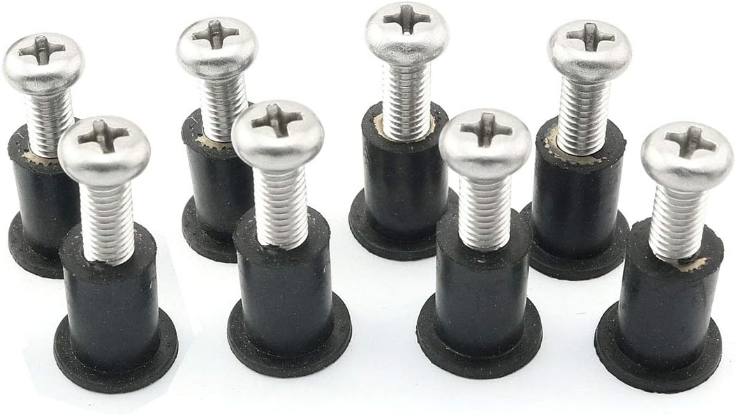8 Pzas Tuercas Goma M5x20 para Parabrisas Motocicleta