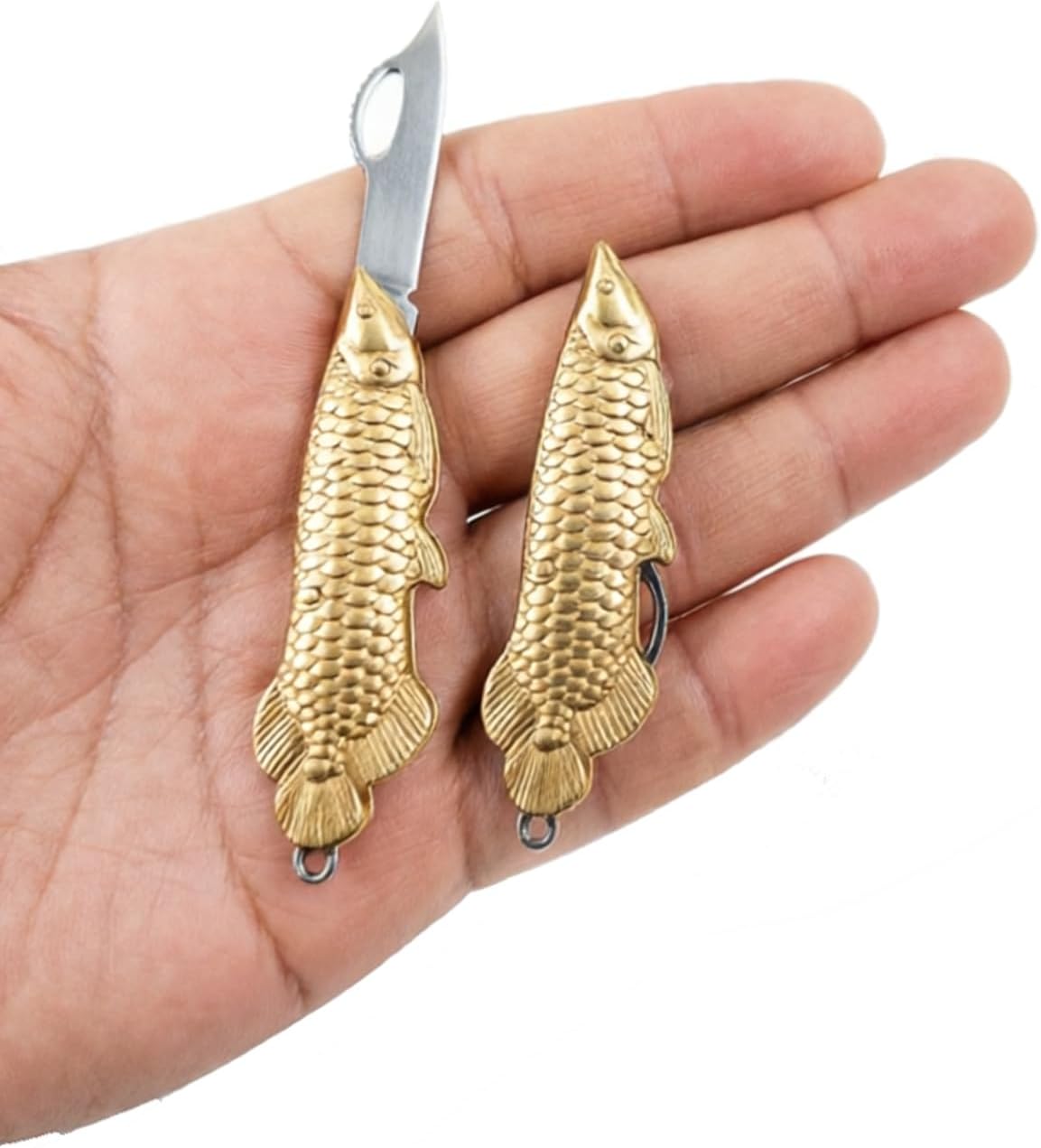 Cuchillo plegable EDC acero inox forma pescado