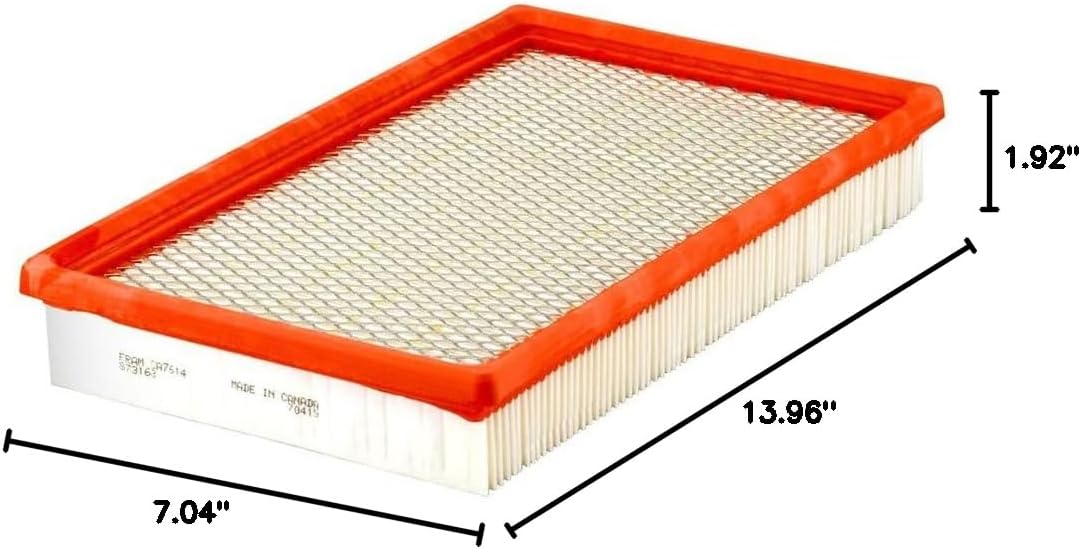 Repuesto filtro aire motor rectangular flexible CA7614