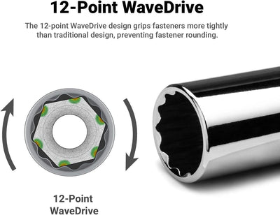 Zócalo poco profundo 0.394" 1/4" drive 12 puntos métrico