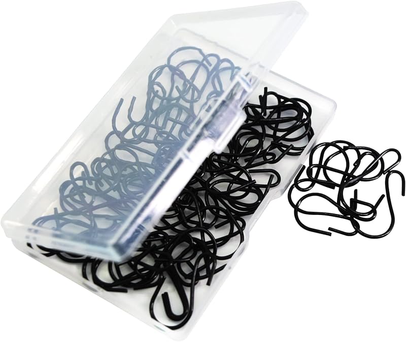 50 Ganchos S Metal Inox 1pulg Negro para Plantas Joyas