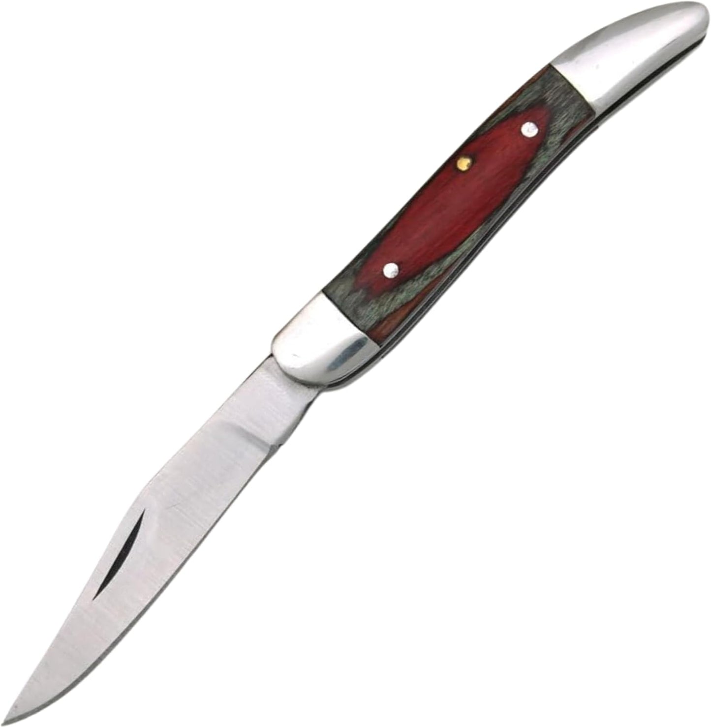 Cuchillo bolsillo plegable acero inox 2.75" mango madera