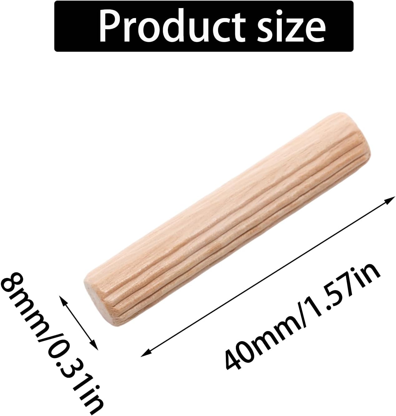48 Pzas Puntales Madera 8mmx40mm Biselados Soporte Estantes